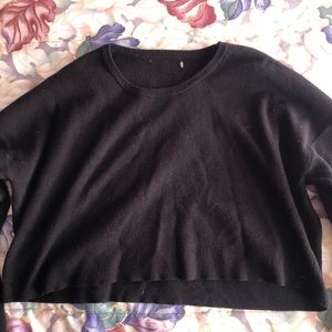 fuzzy black cropped sweater